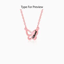Rose Gold Personalised Butterfly Necklace