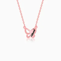 Rose Gold Personalised Butterfly Necklace