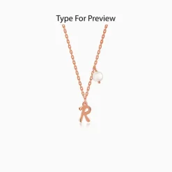 Rose Gold Personalised Chic Initial Necklace