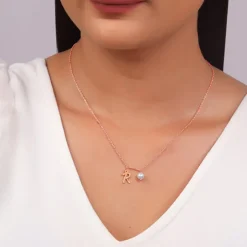 Rose Gold Personalised Chic Initial Necklace
