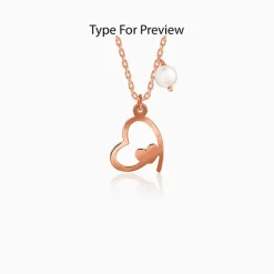 Rose Gold Personalised Classic Heart Necklace