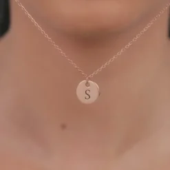 Rose Gold Personalised Classic Initial Pendant with Link Chain