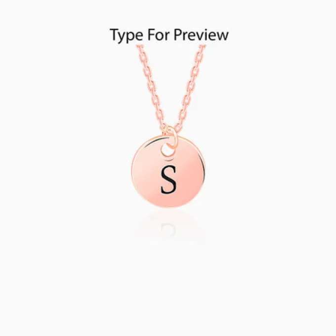 Rose Gold Personalised Classic Initial Pendant with Link Chain