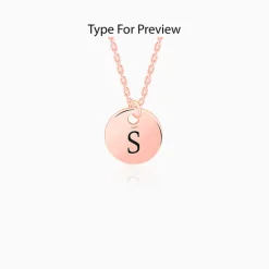 Rose Gold Personalised Classic Initial Pendant with Link Chain