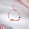 Rose Gold Personalised Classic Evil Eye Bracelet