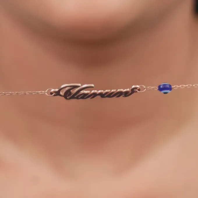 Rose Gold Personalised Classic Evil Eye Bracelet
