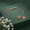 Rose Gold Personalised Classy Om Heartbeat Bracelet