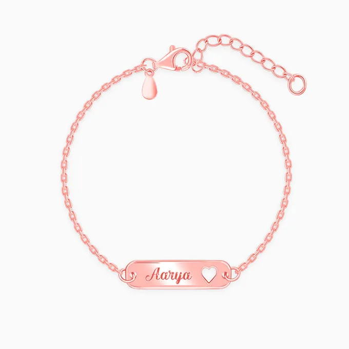 Rose Gold Personalised Cosy Heart Bracelet