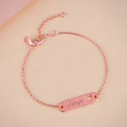 Rose Gold Personalised Cosy Heart Bracelet