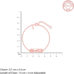 Rose Gold Personalised Cosy Heart Bracelet