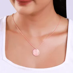 Rose Gold Personalised Coin Pendant
