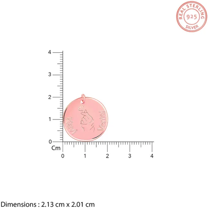 Rose Gold Personalised Coin Pendant