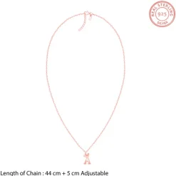 Rose Gold Personalised Crown Initial Pendant