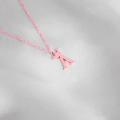 Rose Gold Personalised Crown Initial Pendant