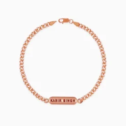 Rose Gold Personalised Cuban Bracelet for Him