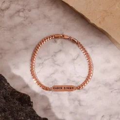 Rose Gold Personalised Cuban Bracelet for Him