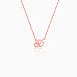 Rose Gold Personalised Cursive Initial Necklace