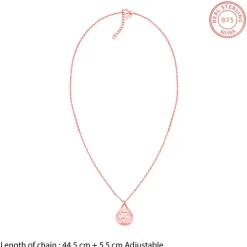 Rose Gold Personalised Dreamy Teardrop Pendant With Link Chain