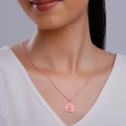 Rose Gold Personalised Dreamy Teardrop Pendant With Link Chain