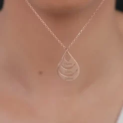 Rose Gold Personalised Dreamy Teardrop Pendant With Link Chain