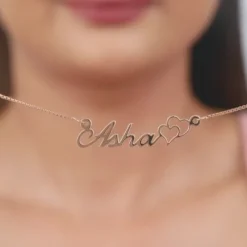 Rose Gold Personalised Dual Heart Necklace
