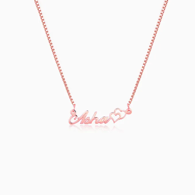 Rose Gold Personalised Dual Heart Necklace