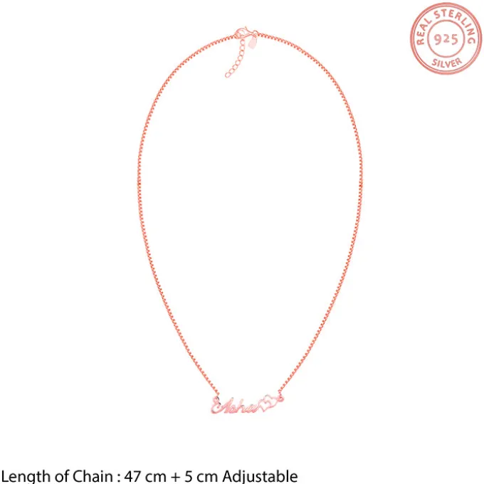 Rose Gold Personalised Dual Heart Necklace