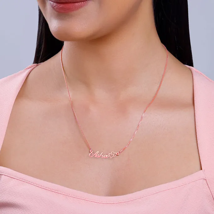 Rose Gold Personalised Dual Heart Necklace