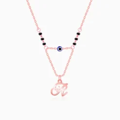 Rose Gold Personalised Evil Eye Mangalsutra Necklace