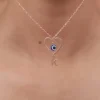 Rose Gold Personalised Evil Eye Heart Initial Pendant