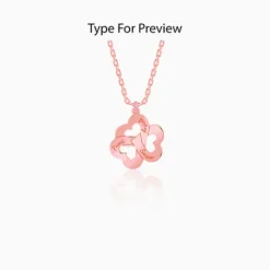 Rose Gold Personalised Floral Love Name Necklace
