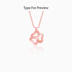 Rose Gold Personalised Floral Love Name Necklace