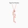 Rose Gold Personalised Flower Name Pendant with Link Chain