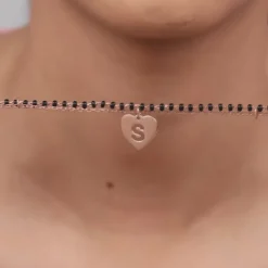 Rose Gold Personalised Heartfelt Initial Mangalsutra Bracelet