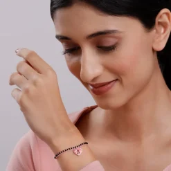 Rose Gold Personalised Heartfelt Initial Mangalsutra Bracelet