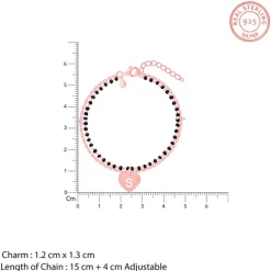 Rose Gold Personalised Heartfelt Initial Mangalsutra Bracelet