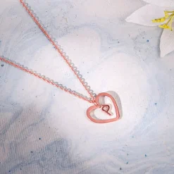 Rose Gold Personalised Heart of Initial Pendant
