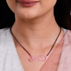 Rose Gold Personalised Heart Name Mangalsutra
