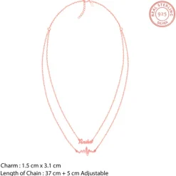 Rose Gold Personalised Heartbeat Layered Necklace
