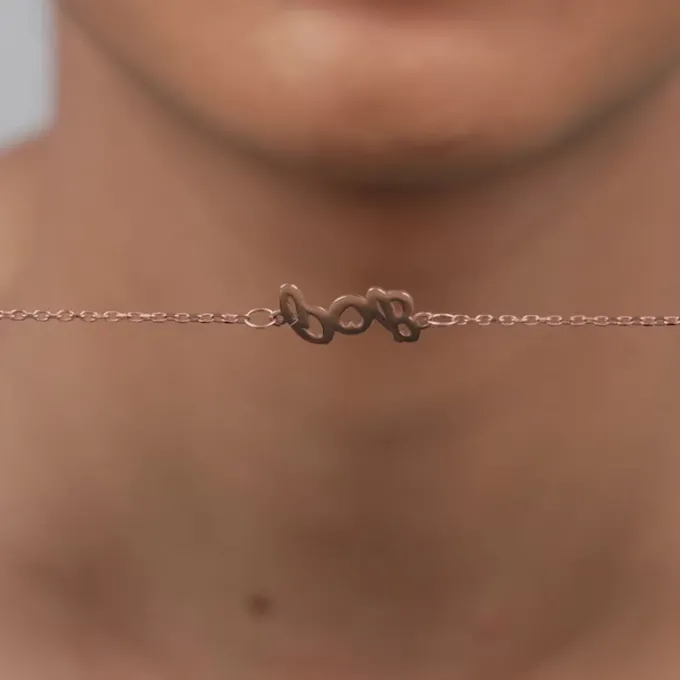 Rose Gold Personalised Heart You Initial Bracelet
