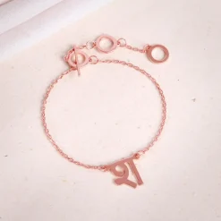 Rose Gold Personalised Hindi Initial Bracelet