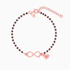 Rose Gold Personalised Infinity Love Mangalsutra Bracelet