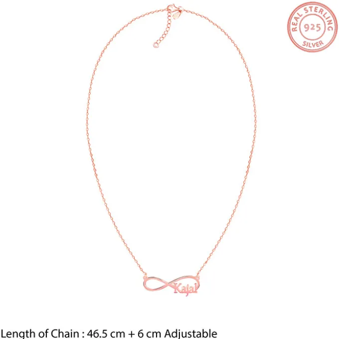 Rose Gold Personalised Infinity Name Necklace