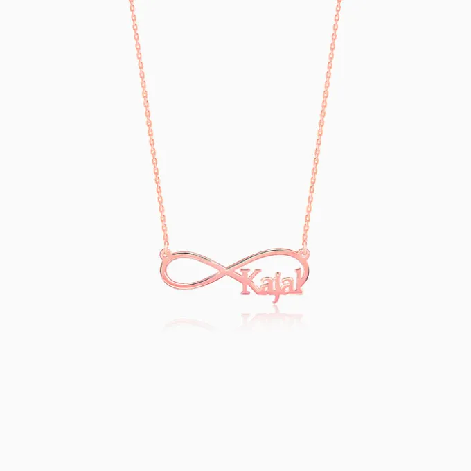Rose Gold Personalised Infinity Name Necklace