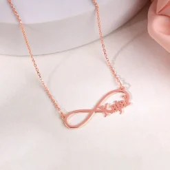Rose Gold Personalised Infinity Name Necklace