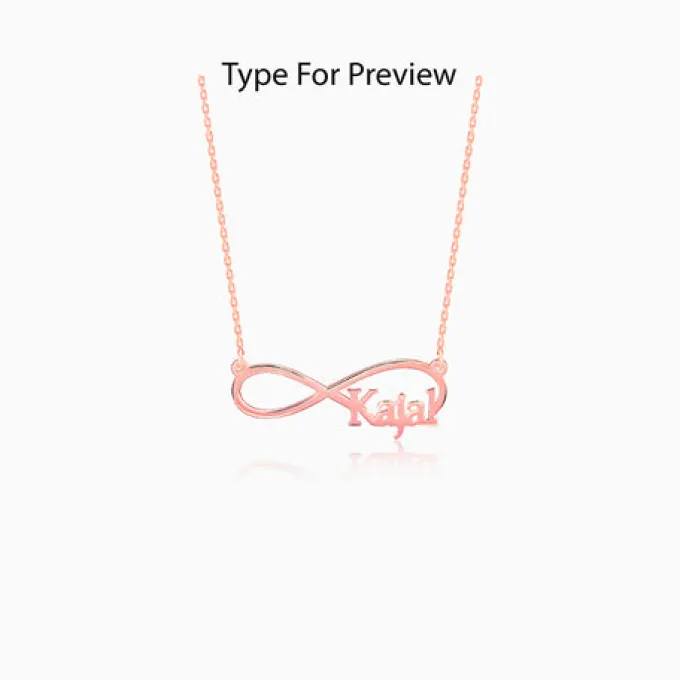 Rose Gold Personalised Infinity Name Necklace