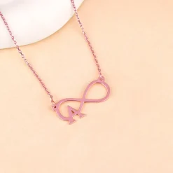 Rose Gold Personalised Infinity Initial Necklace