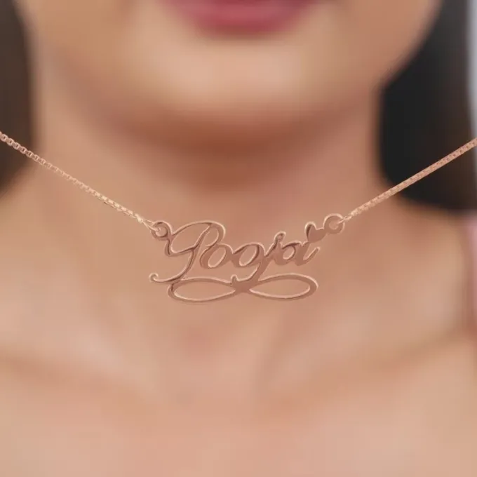 Rose Gold Personalised Infinite Moments Necklace