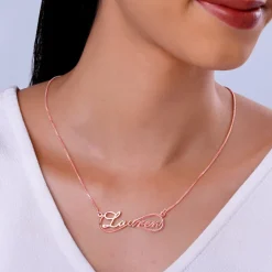 Rose Gold Personalised Infinite Promises Pendant