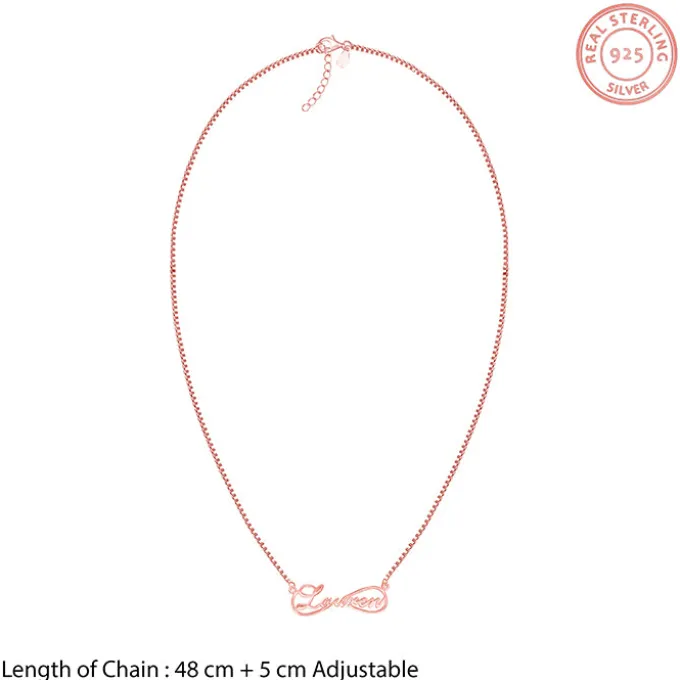 Rose Gold Personalised Infinite Promises Pendant
